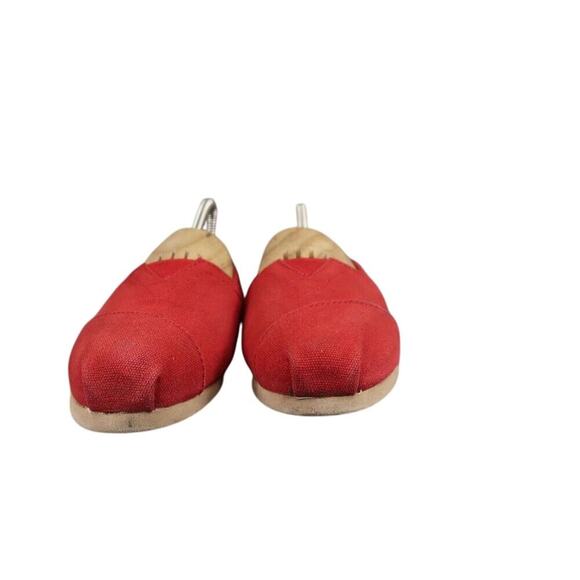 Toms Shoes Womens 6 Flats Casual Canvas Slip On Red Loafer Classic Alpargatas - Picture 3 of 12